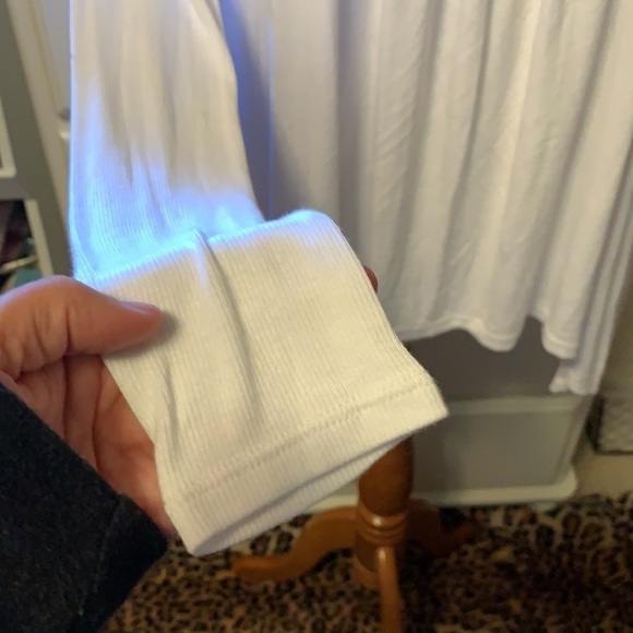 Free People white scoop neck long sleeve ribbed swing tunic length top, small - Picture 3 of 12